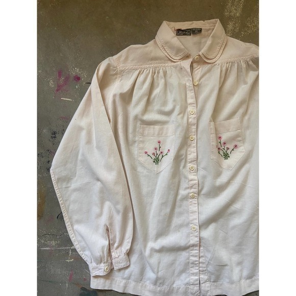 Vintage Peasant Top, India Cotton, 60s 70s Floral Embroidered  handmade, hippie - Picture 1 of 11